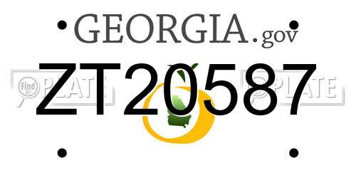 ZT20587 Georgia License Plate