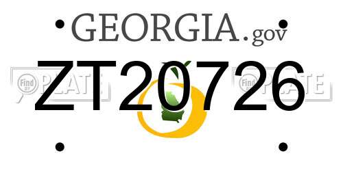 ZT20726 Georgia License Plate