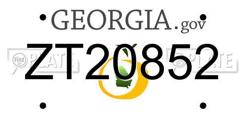 ZT20852 Georgia License Plate