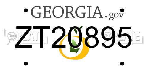 ZT20895 Georgia License Plate