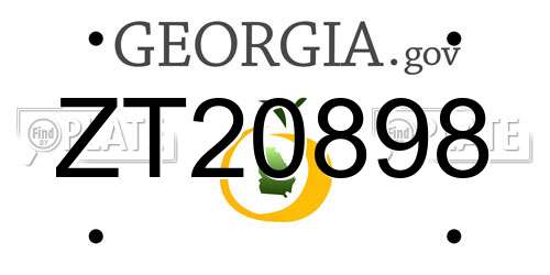 ZT20898 Georgia License Plate