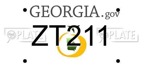 ZT211 Georgia License Plate