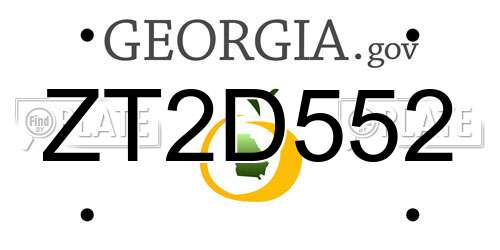 ZT2D552 Georgia License Plate