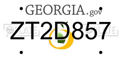 ZT2D857 Georgia License Plate