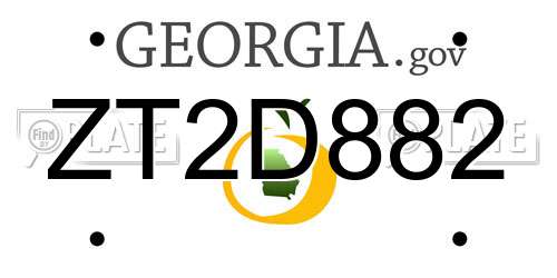 ZT2D882 Georgia License Plate