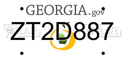ZT2D887 Georgia License Plate