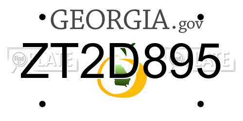 ZT2D895 Georgia License Plate
