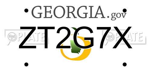 ZT2G7X Georgia License Plate
