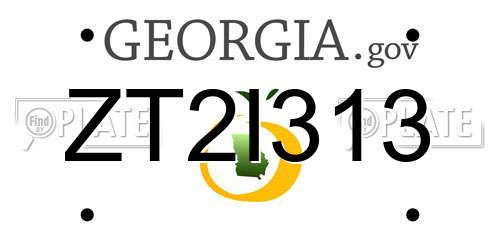 ZT2I313 Georgia License Plate