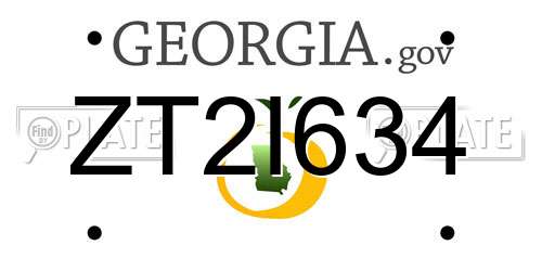 ZT2I634 Georgia License Plate