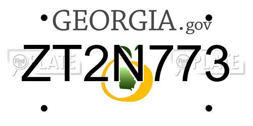 ZT2N773 Georgia License Plate