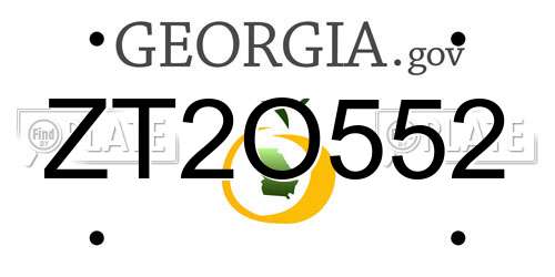 ZT2O552 Georgia License Plate