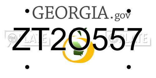 ZT2O557 Georgia License Plate