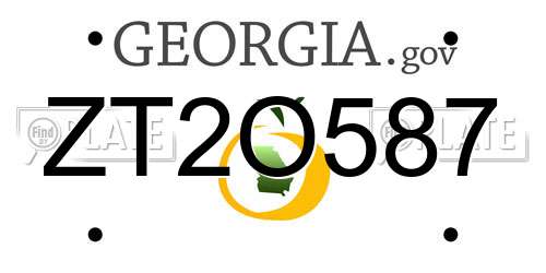 ZT2O587 Georgia License Plate