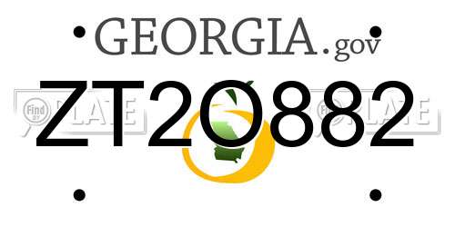 ZT2O882 Georgia License Plate