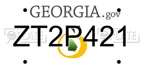 ZT2P421 Georgia License Plate