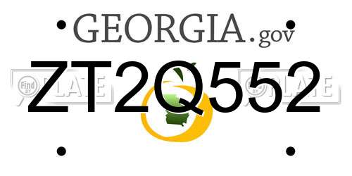 ZT2Q552 Georgia License Plate