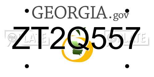 ZT2Q557 Georgia License Plate
