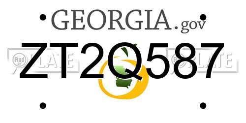 ZT2Q587 Georgia License Plate