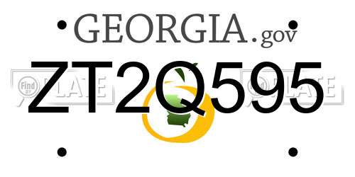 ZT2Q595 Georgia License Plate