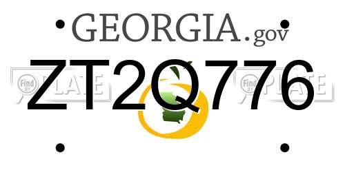 ZT2Q776 Georgia License Plate