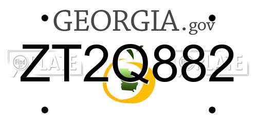 ZT2Q882 Georgia License Plate