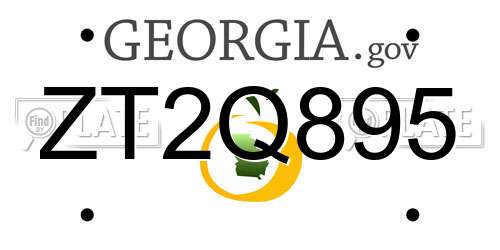 ZT2Q895 Georgia License Plate