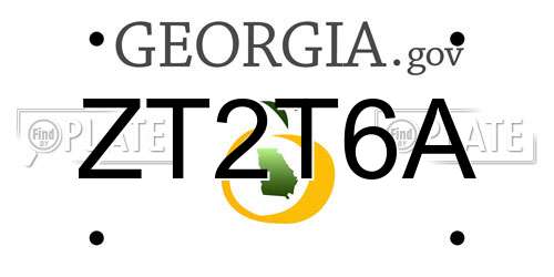 ZT2T6A Georgia License Plate