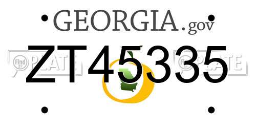 ZT45335 Georgia License Plate