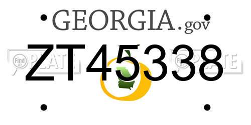 ZT45338 Georgia License Plate