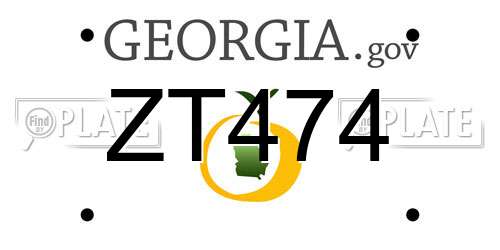 ZT474 Georgia License Plate