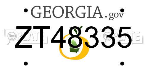 ZT48335 Georgia License Plate