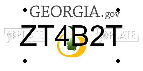 ZT4B2T Georgia License Plate