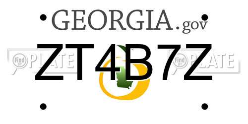ZT4B7Z Georgia License Plate