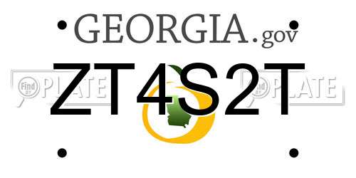ZT4S2T Georgia License Plate