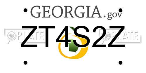 ZT4S2Z Georgia License Plate