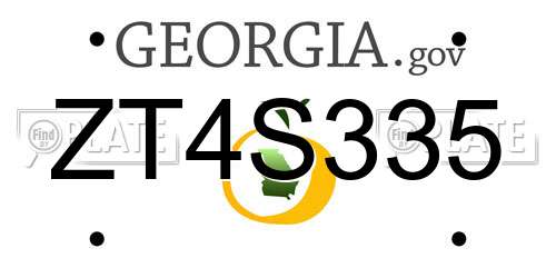 ZT4S335 Georgia License Plate