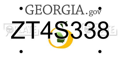 ZT4S338 Georgia License Plate