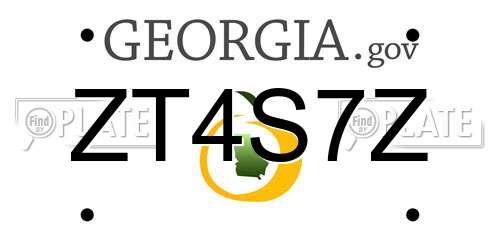 ZT4S7Z Georgia License Plate