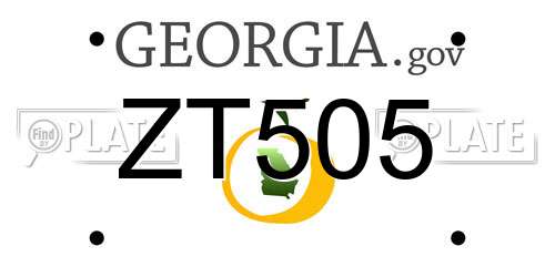 ZT505 Georgia License Plate