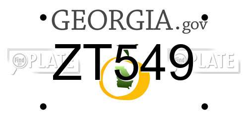 ZT549 Georgia License Plate