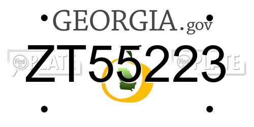 ZT55223 Georgia License Plate