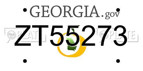 ZT55273 Georgia License Plate
