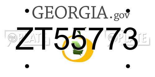 ZT55773 Georgia License Plate