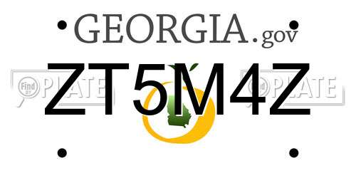 ZT5M4Z Georgia License Plate