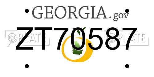 ZT70587 Georgia License Plate