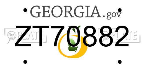 ZT70882 Georgia License Plate