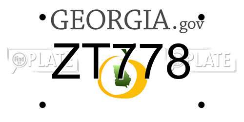 ZT778 Georgia License Plate