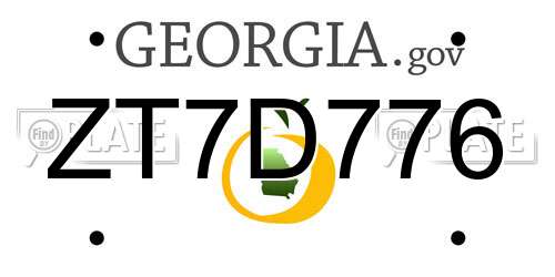 ZT7D776 Georgia License Plate