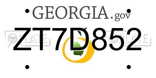 ZT7D852 Georgia License Plate